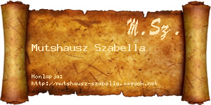 Mutshausz Szabella névjegykártya
